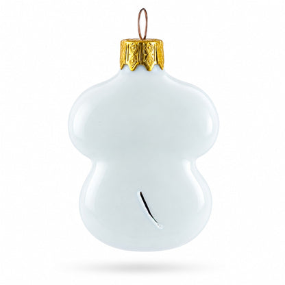 White Elephant with Red Heart Mini Glass Christmas Ornament