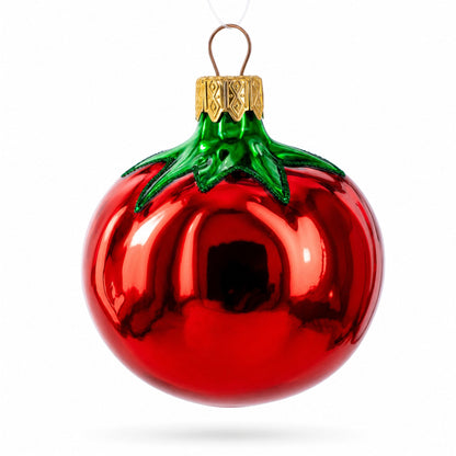Red Tomato Mini Glass Christmas Ornament 2.8 Inches