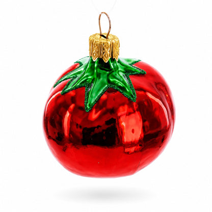 Red Tomato Mini Glass Christmas Ornament 2.8 Inches