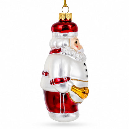 Santa the Cook Glass Christmas Ornament