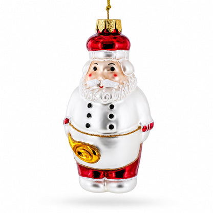 Santa the Cook Glass Christmas Ornament
