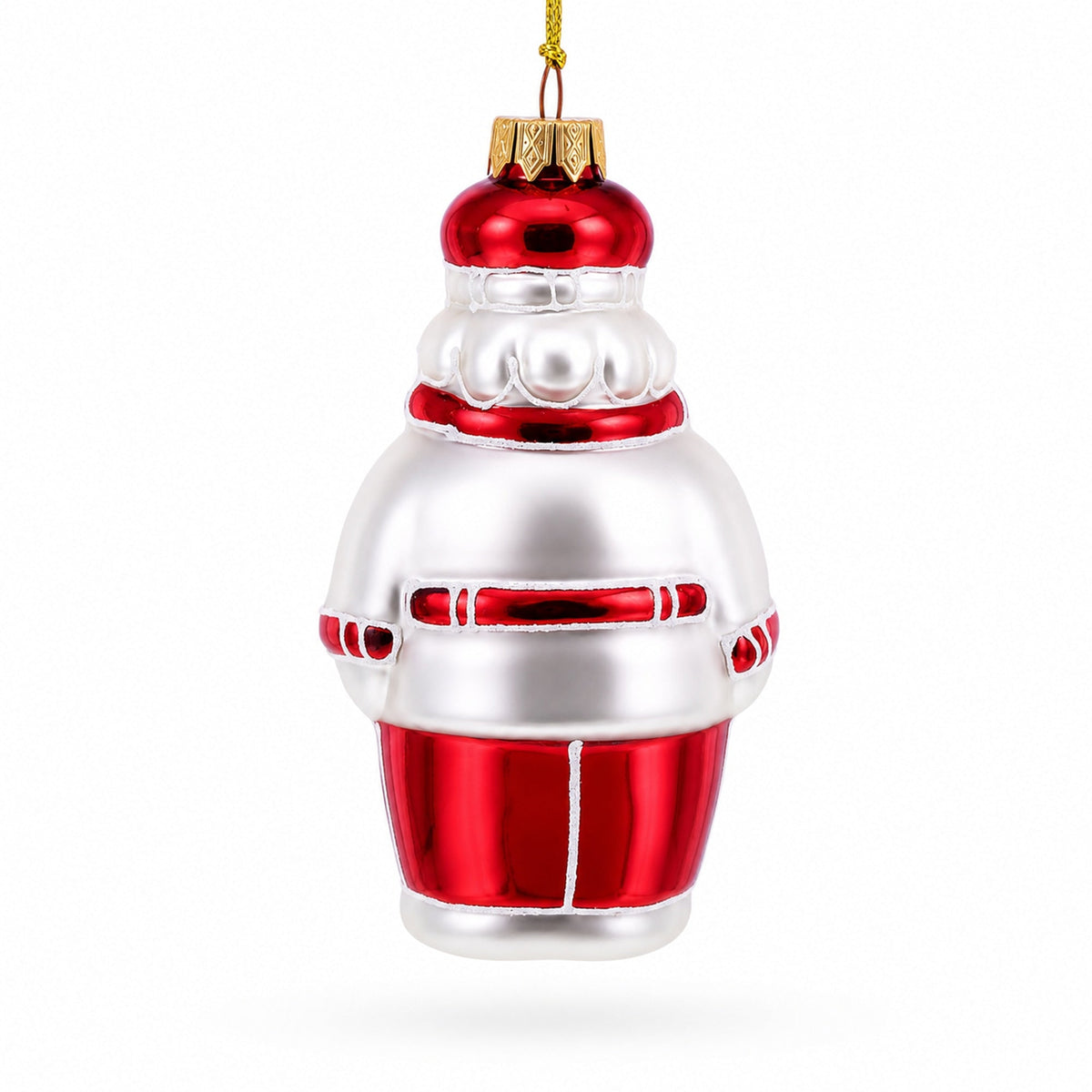 Santa the Cook Glass Christmas Ornament