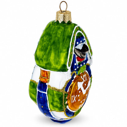Traditional German Cuckoo Clock with Roman Numeral Glass Christmas Ornament