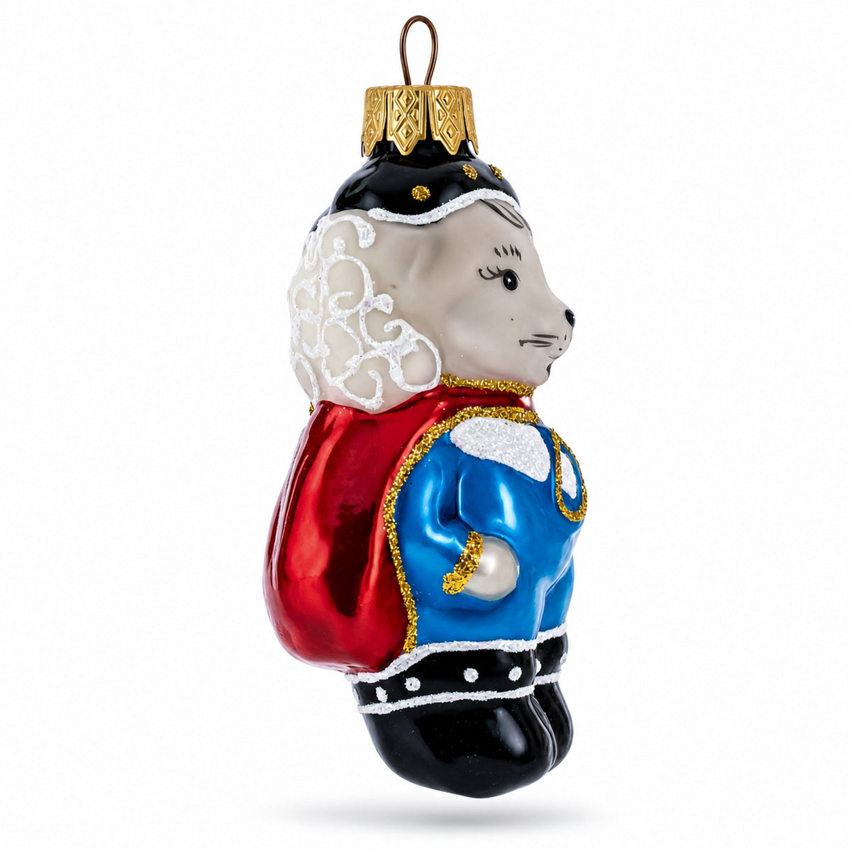 Musketeer Mouse in Regal Attire Glass Christmas Ornament