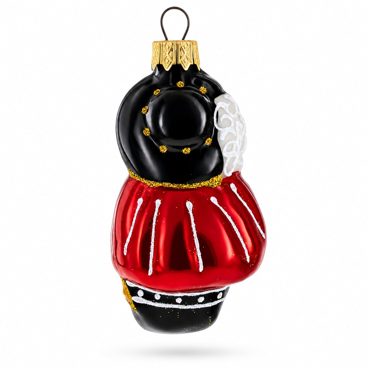 Musketeer Mouse in Regal Attire Glass Christmas Ornament