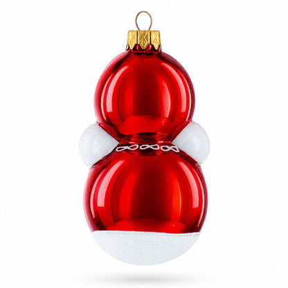 Roly-Poly Doll with Blue Eyes Glass Christmas Ornament