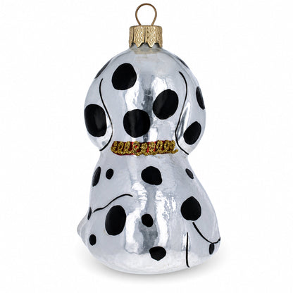 Dalmatian Puppy with Green Eyes Glass Christmas Ornament