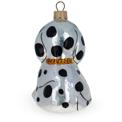 Dalmatian Puppy with Green Eyes Glass Christmas Ornament
