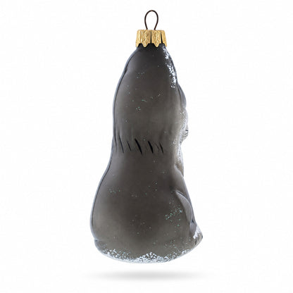 Gray Wolf Glass Christmas Ornament