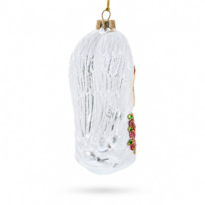 Guardian Angel Playing Mandolin Glass Christmas Ornament