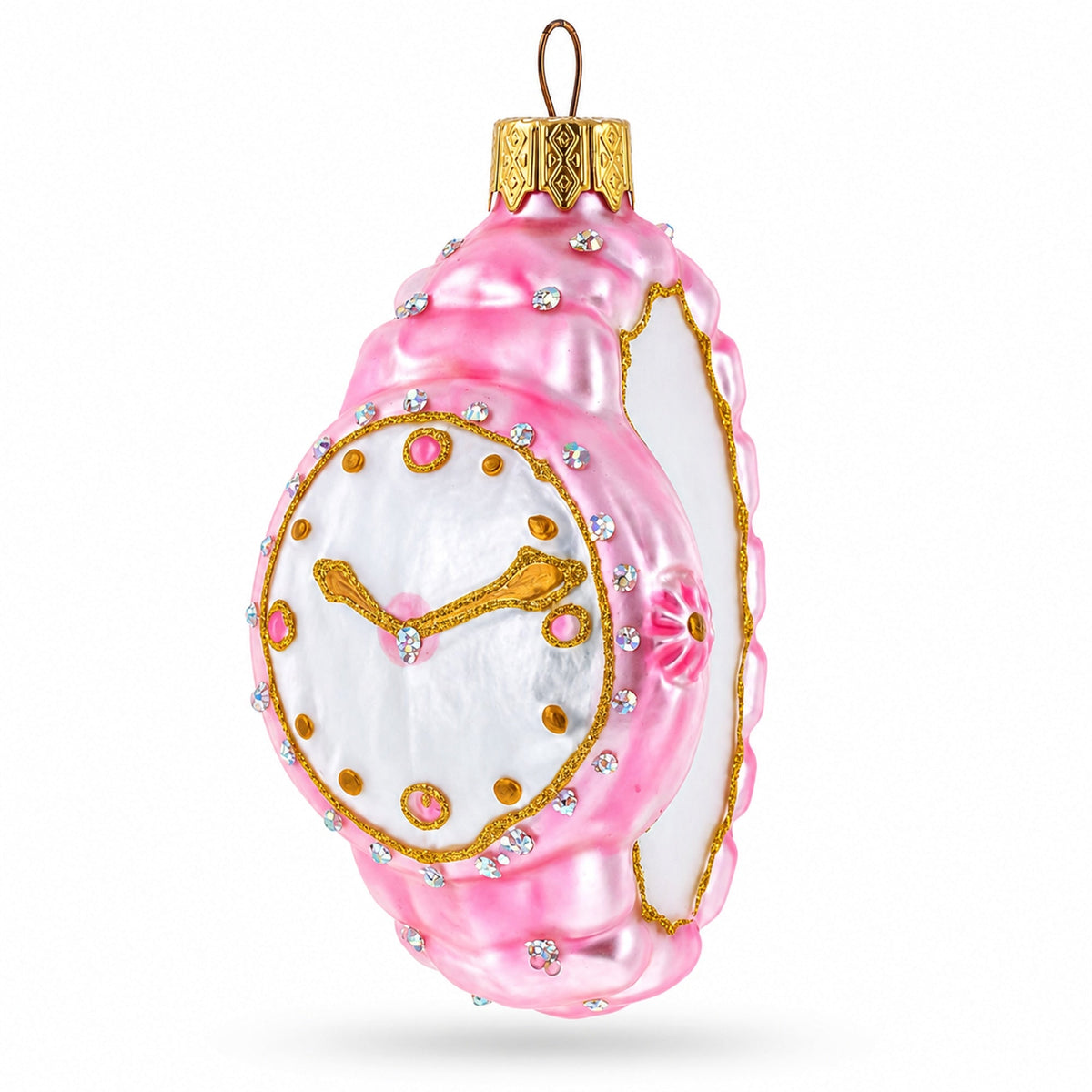 Elegant Pink Wristwatch Glass Christmas Ornament