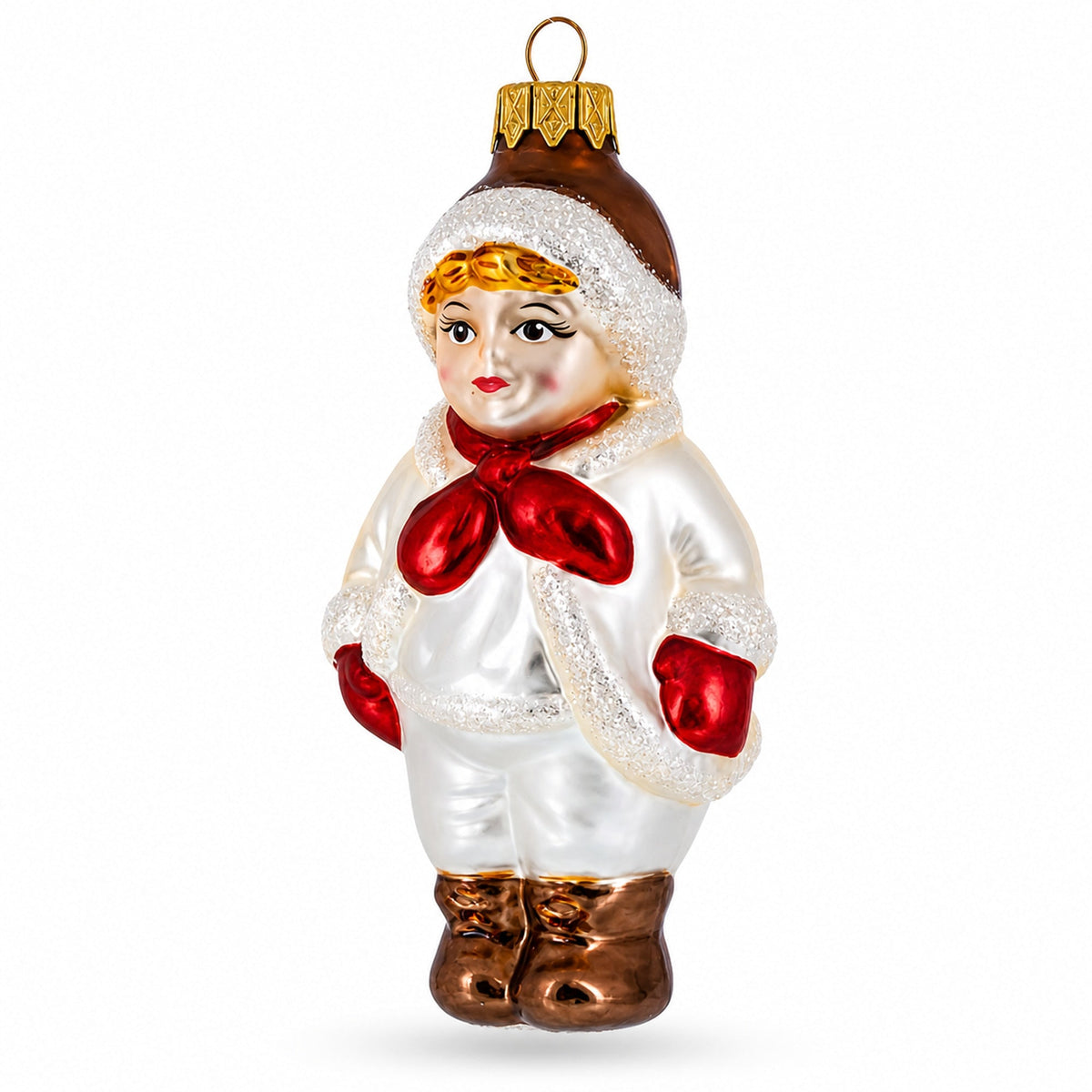 Boy Wearing Vintage Style Costume Glass Ornament
