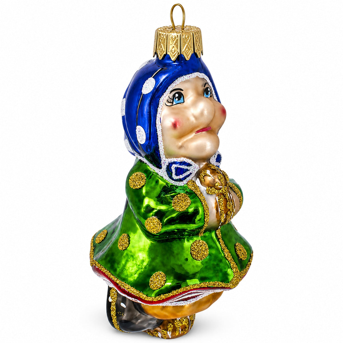 Baba Yaga Folk Tale Character Glass Christmas Ornament