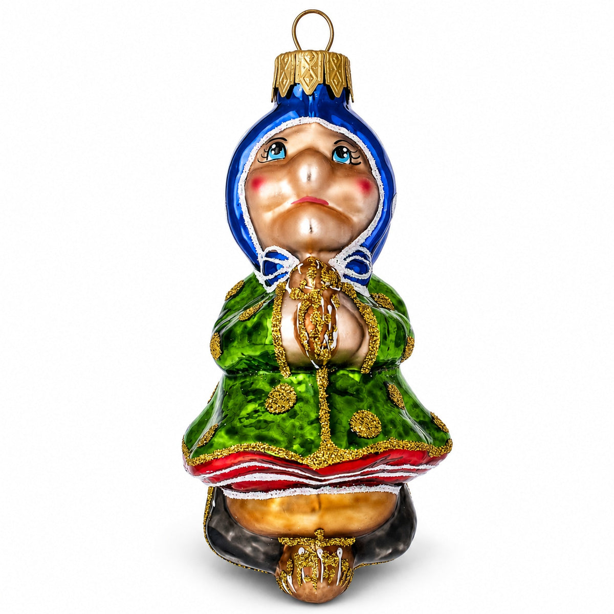 Baba Yaga Folk Tale Character Glass Christmas Ornament