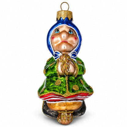 Baba Yaga Folk Tale Character Glass Christmas Ornament