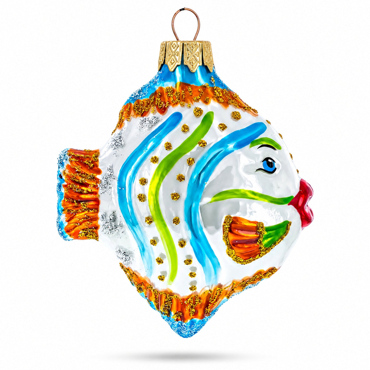 Coral Reef Ocean Fish Glass Christmas Ornament