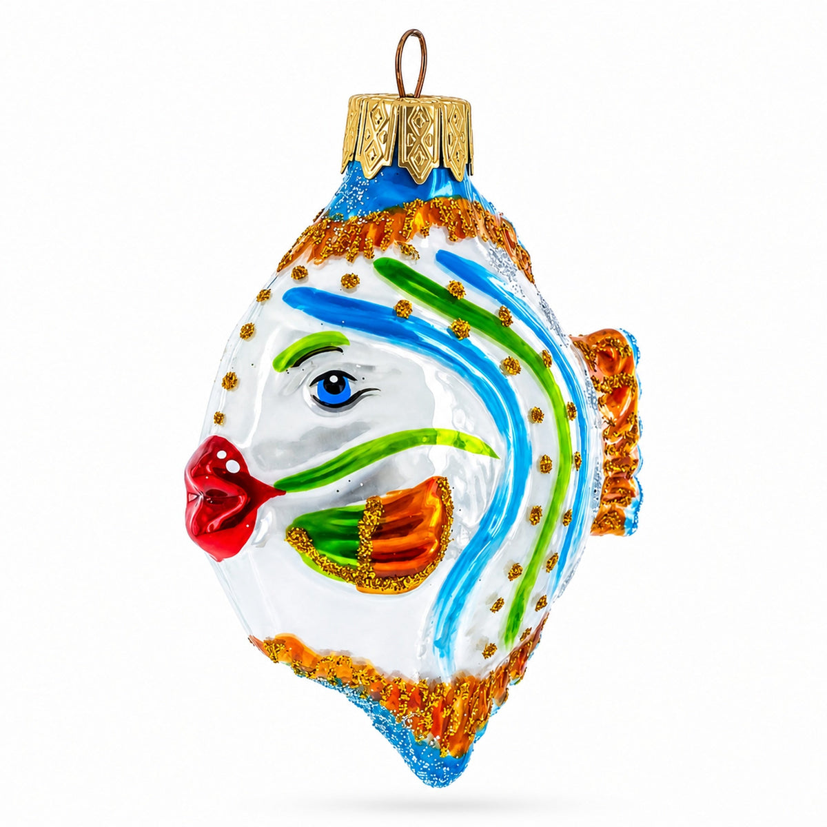 Coral Reef Ocean Fish Glass Christmas Ornament