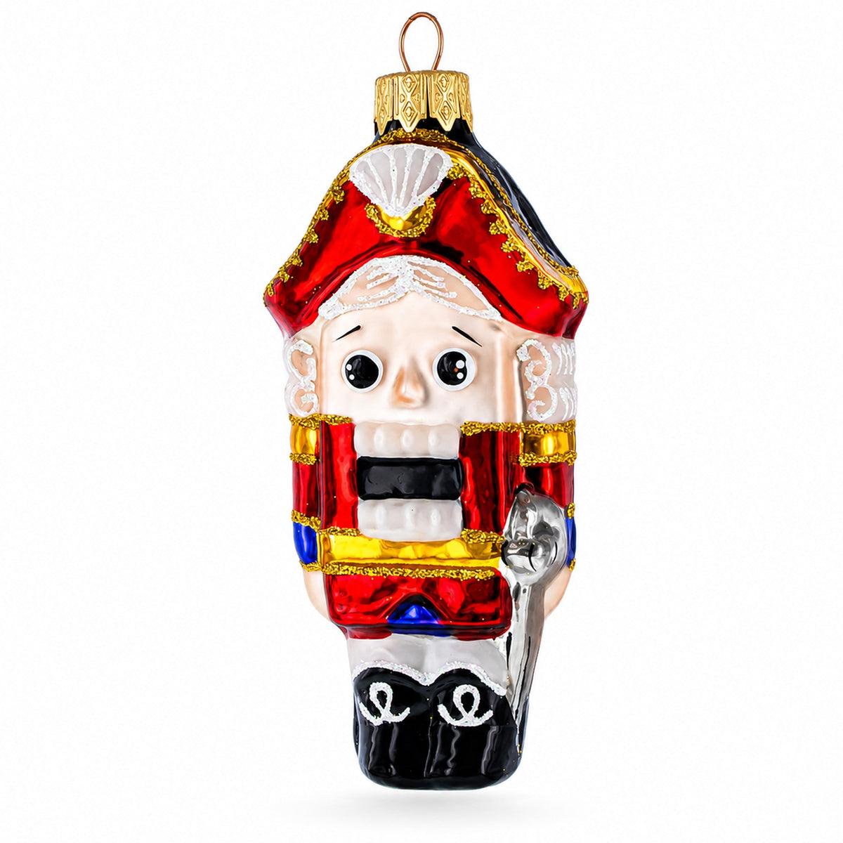 Classic and Whimsical Nutcracker Glass Christmas Ornament