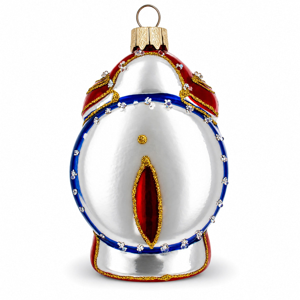 Vintage Style Alarm Clock Glass Christmas Ornament