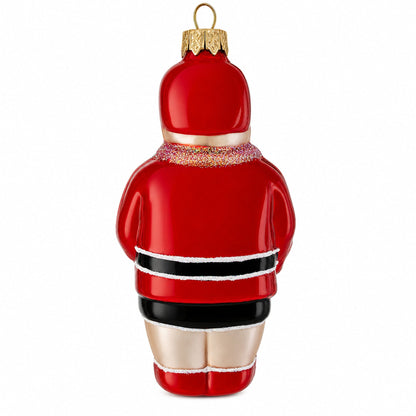 Martial Arts Wrestler in Red Costume Glass Christmas Ornament