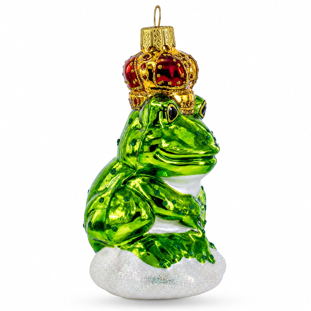 Royal Frog Glass Christmas Ornament