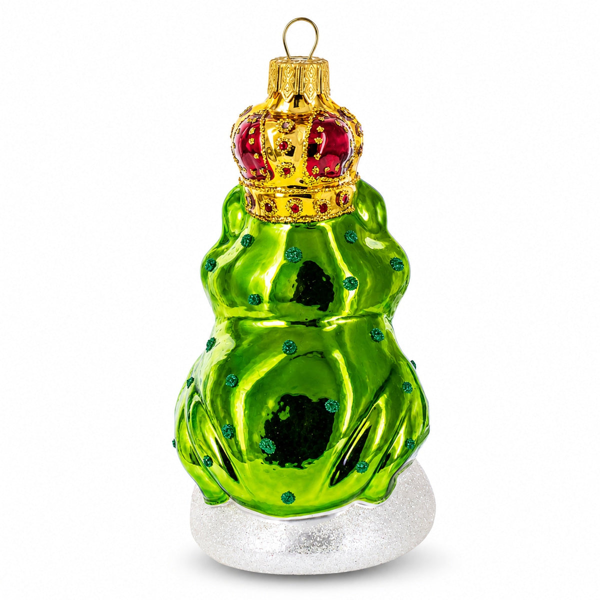 Royal Frog Glass Christmas Ornament
