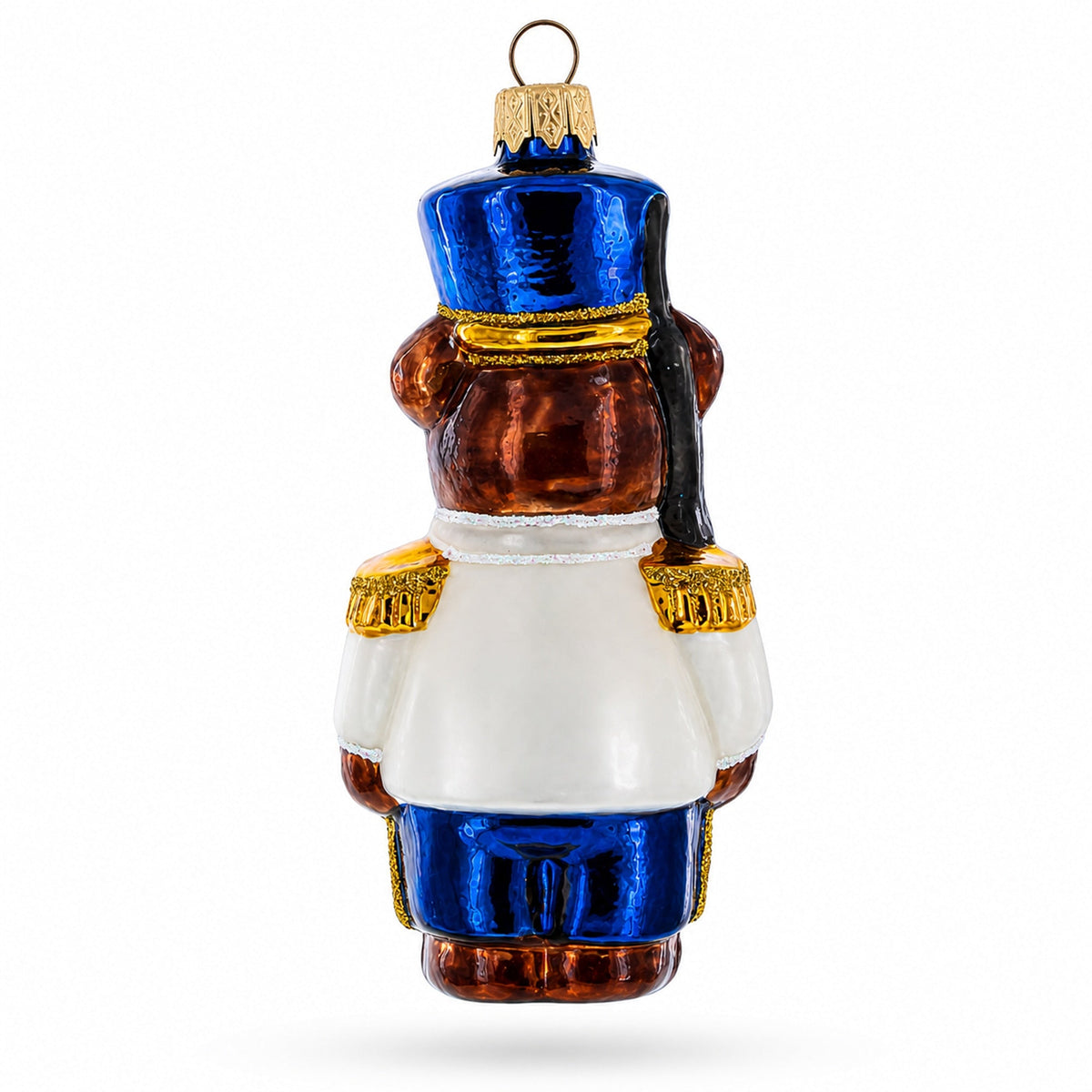 Nutcracker Bear Glass Christmas Ornament
