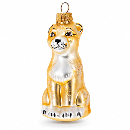 Standing Leopard Glass Christmas Ornament