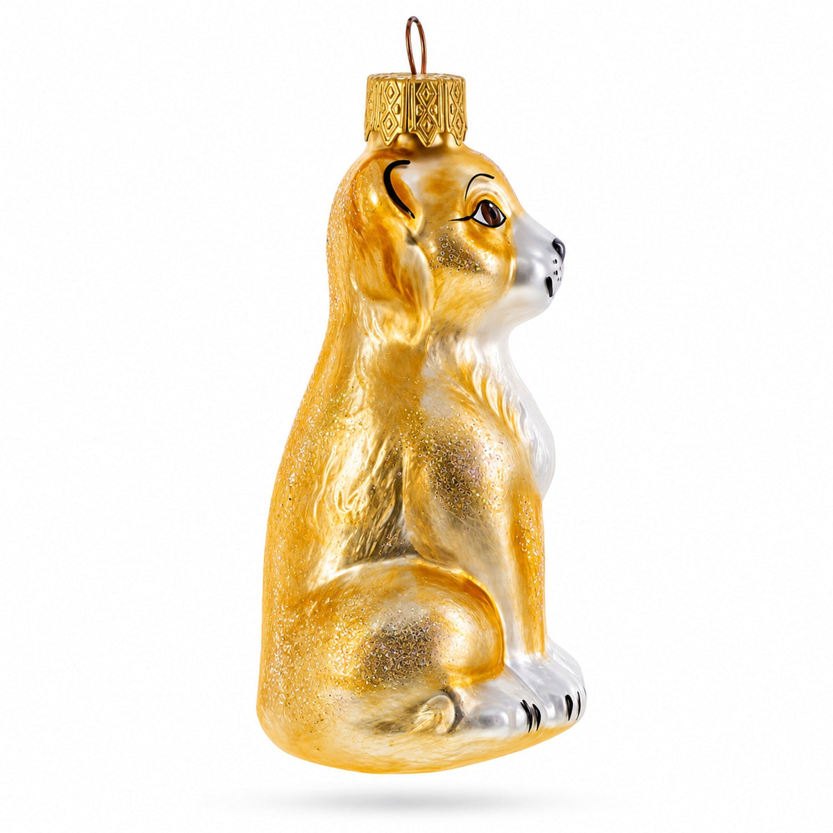 Standing Leopard Glass Christmas Ornament