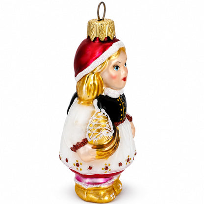 Red Riding Hood Glass Christmas Ornament