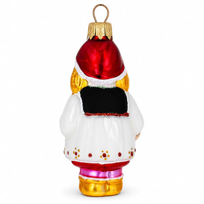 Red Riding Hood Glass Christmas Ornament
