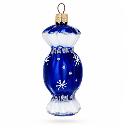 Blue Candy Glass Christmas Ornament