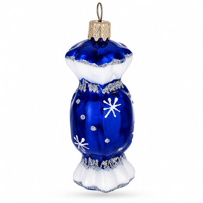Blue Candy Glass Christmas Ornament