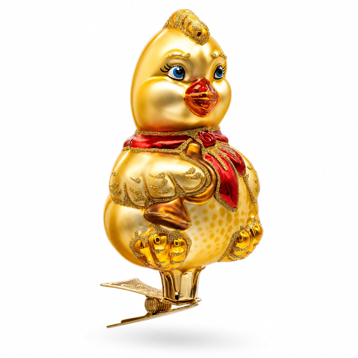 Baby Chick Clip on Glass Christmas Ornament