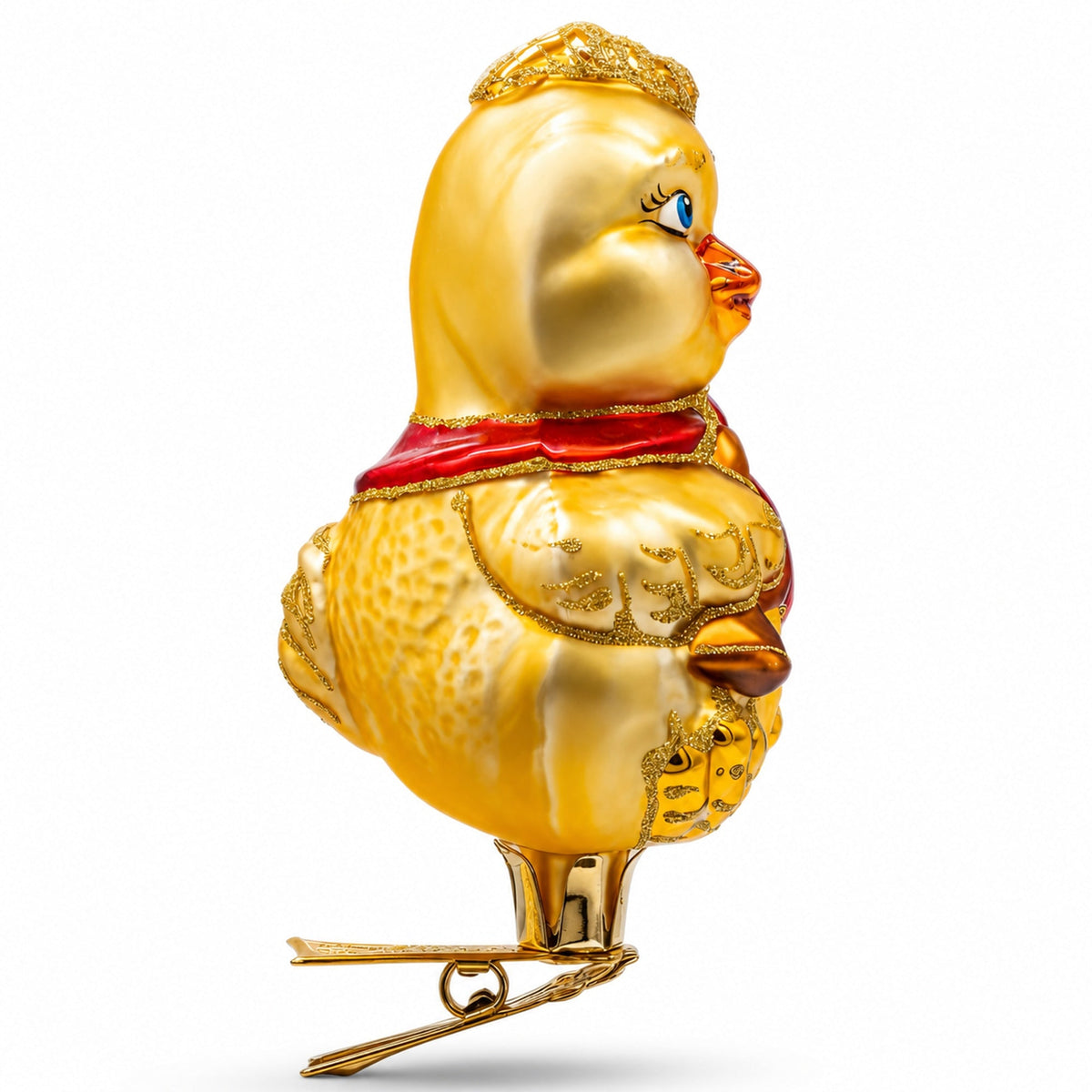 Baby Chick Clip on Glass Christmas Ornament