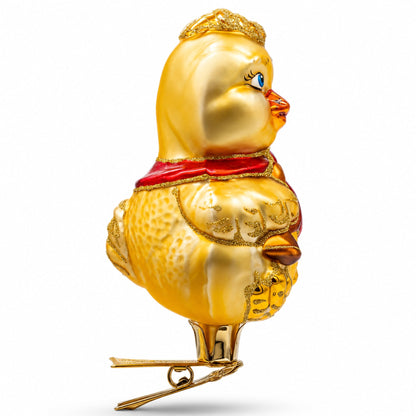 Baby Chick Clip on Glass Christmas Ornament