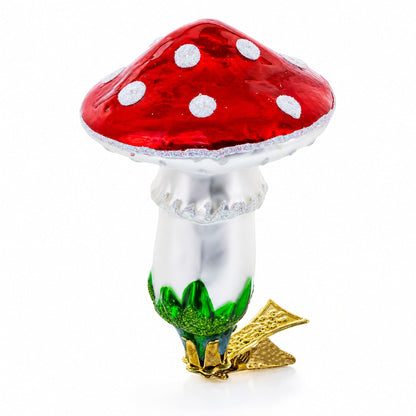 Mushroom Clip on Glass Ornaments