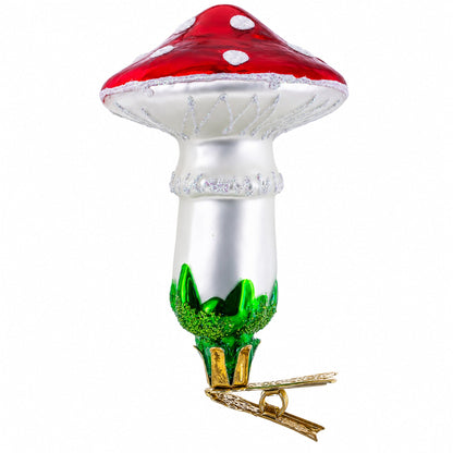 Mushroom Clip on Glass Ornaments