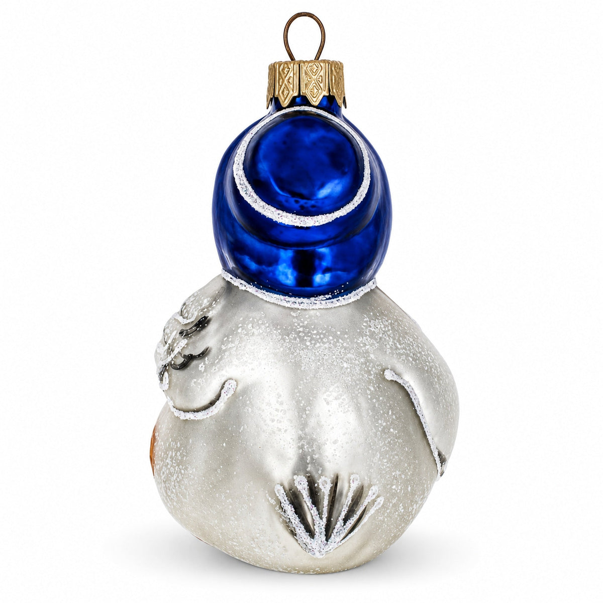 Mother Goose with Ducklings Glass Christmas Ornament