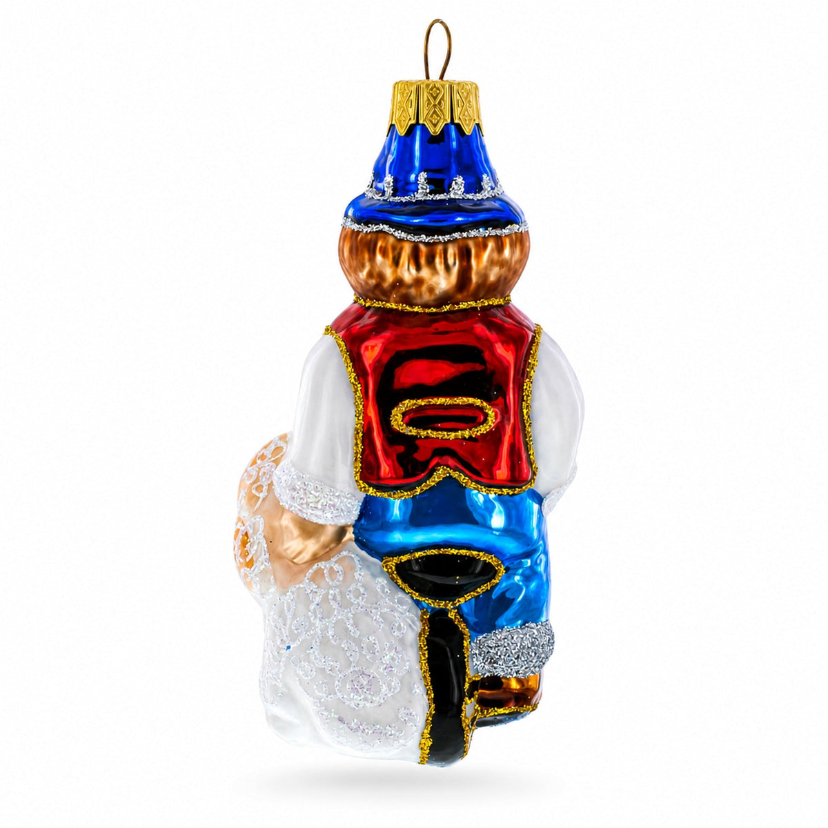 Clown Riding Wheel Glass Christmas Ornament