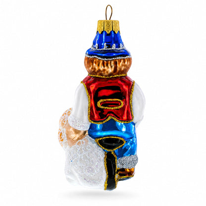 Clown Riding Wheel Glass Christmas Ornament