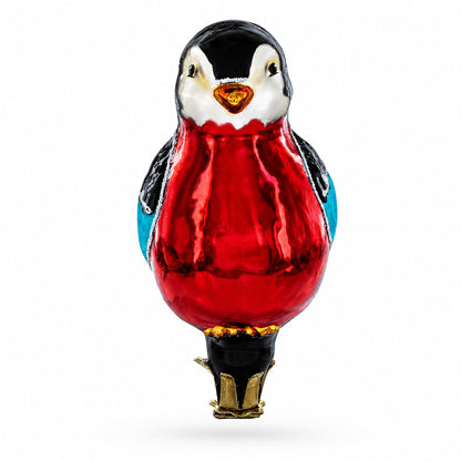 Red-Breasted Songbird Clip-on Glass Christmas Ornament