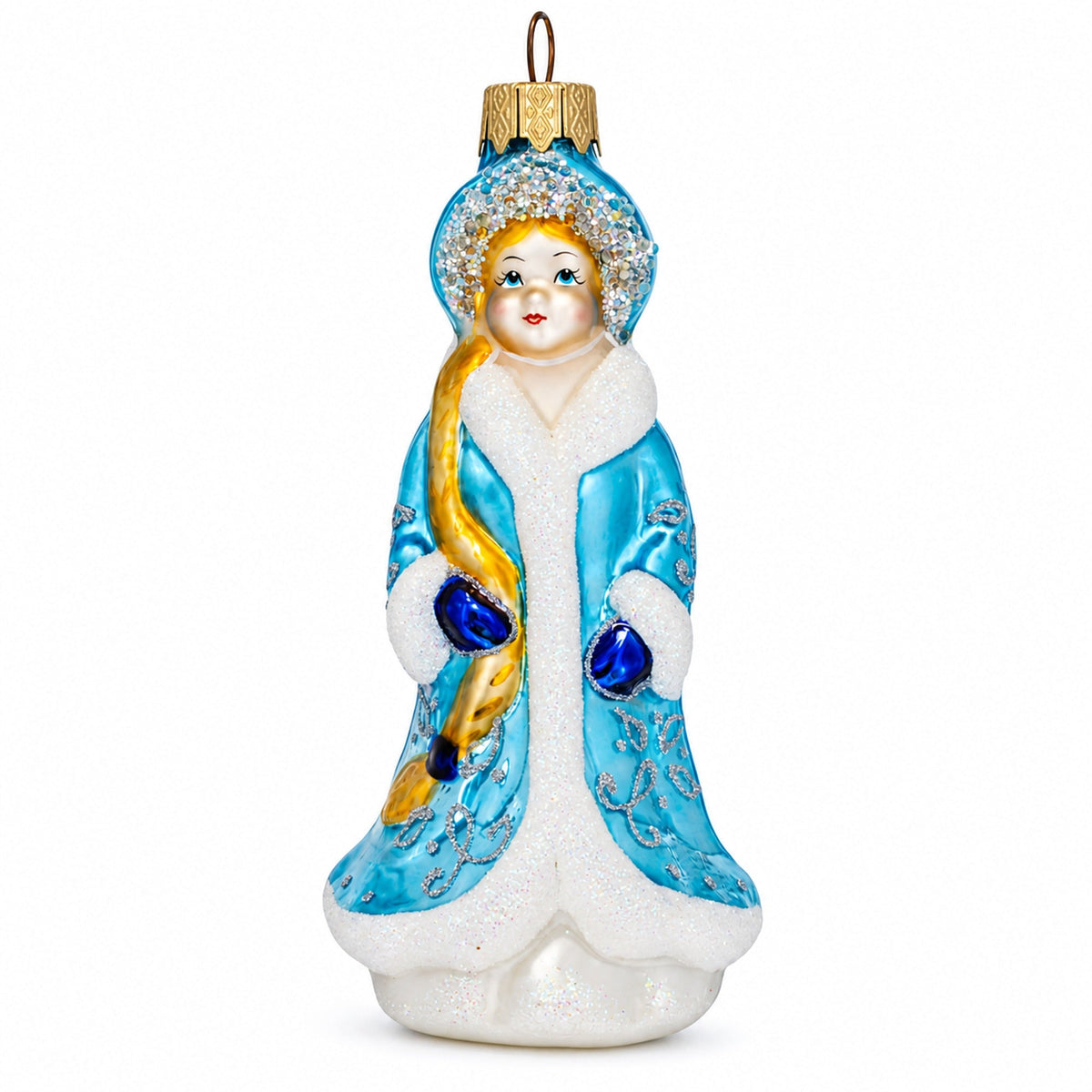 Snegurochka Snow Maiden Glass Christmas Ornament