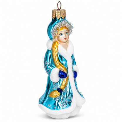 Snegurochka Snow Maiden Glass Christmas Ornament