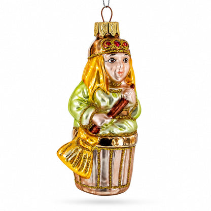 Baba Yaga Folk Tale Character Glass Christmas Ornament