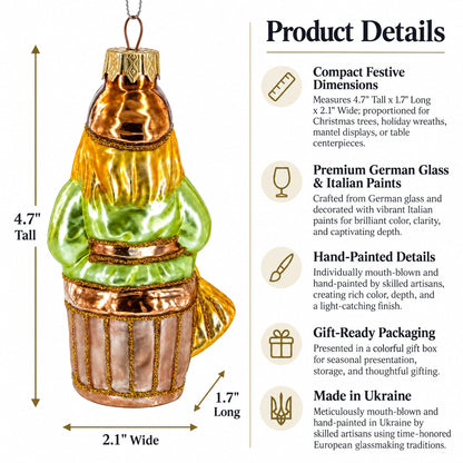 Baba Yaga Folk Tale Character Glass Christmas Ornament
