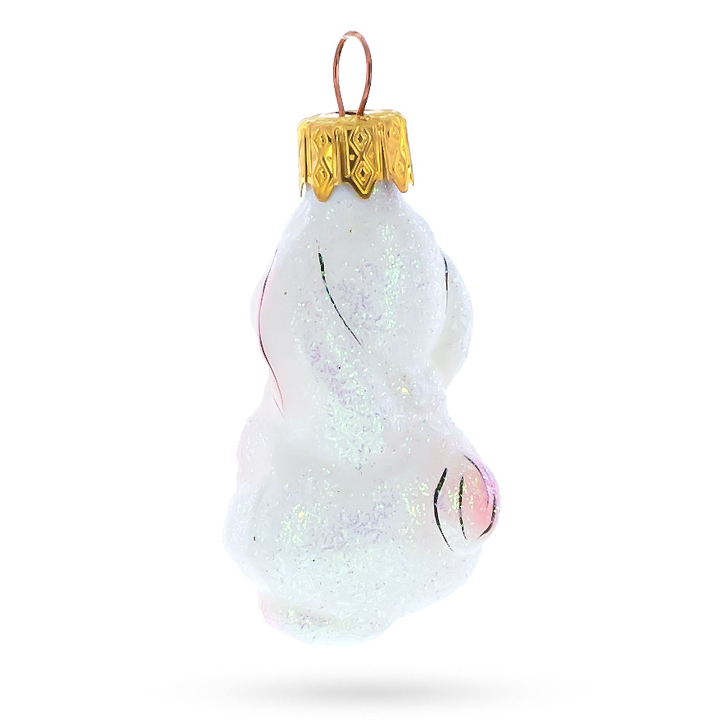 Sweet Lop Ear Bunny Glass Christmas Ornament