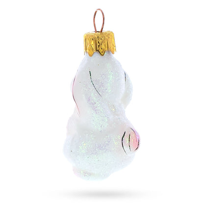 Sweet Lop Ear Bunny Glass Christmas Ornament