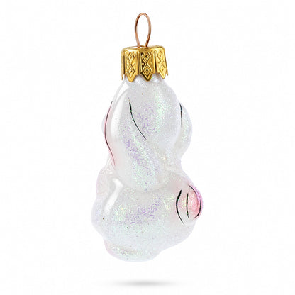 Sweet Lop Ear Bunny Glass Christmas Ornament