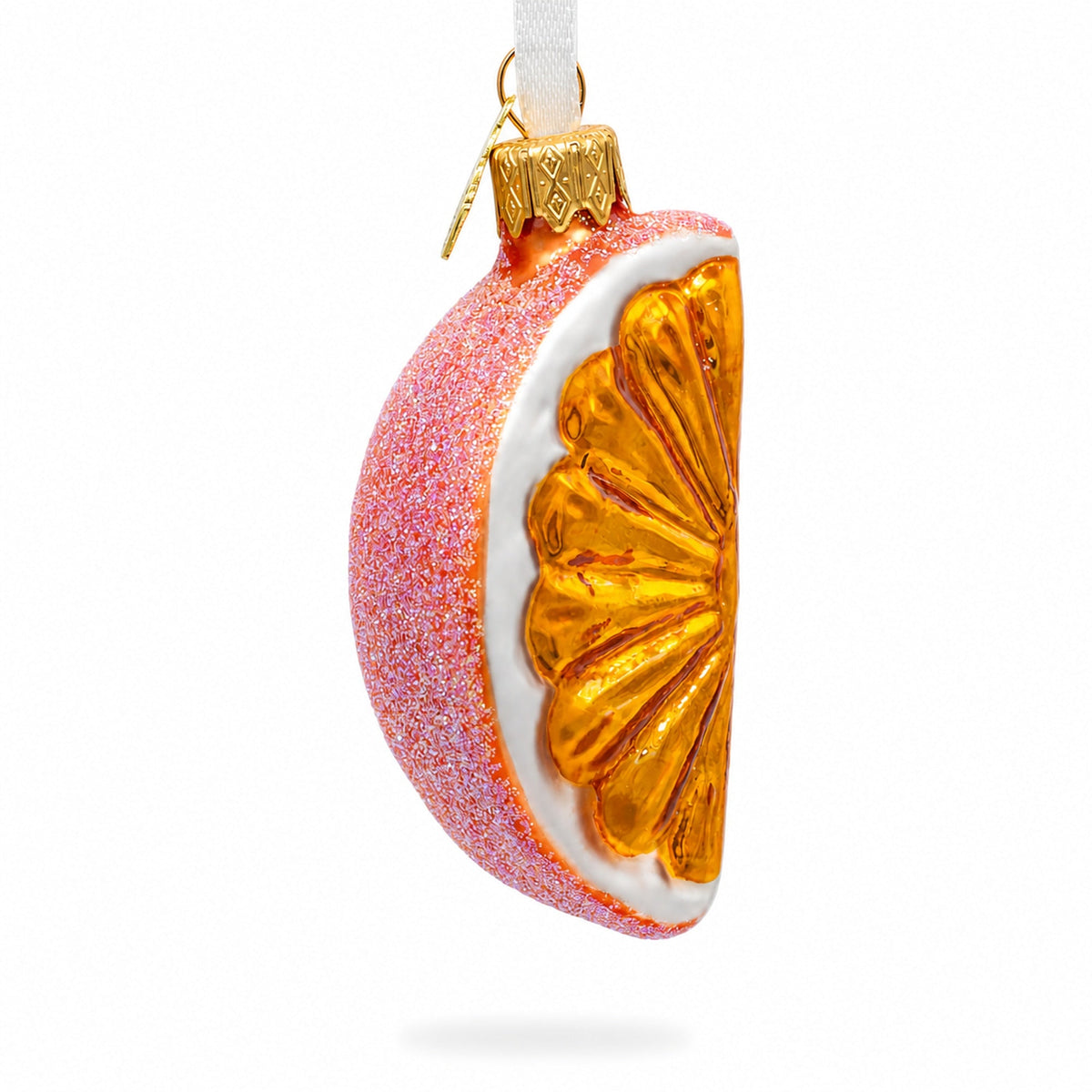 Orange Citrus Slice Glass Christmas Ornament